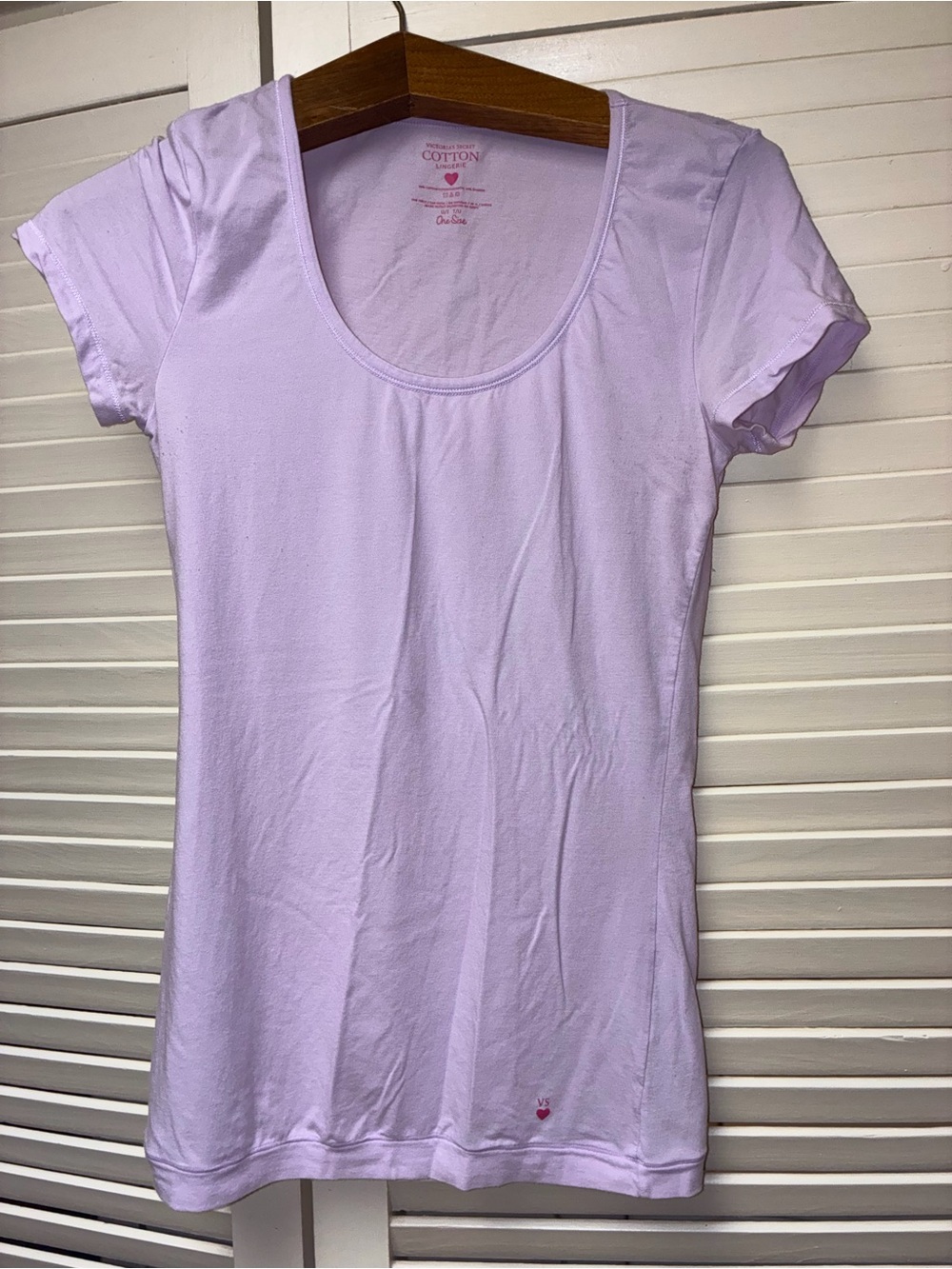 Victoria Secret Light Lavender Scoop Neck Cotton Tee